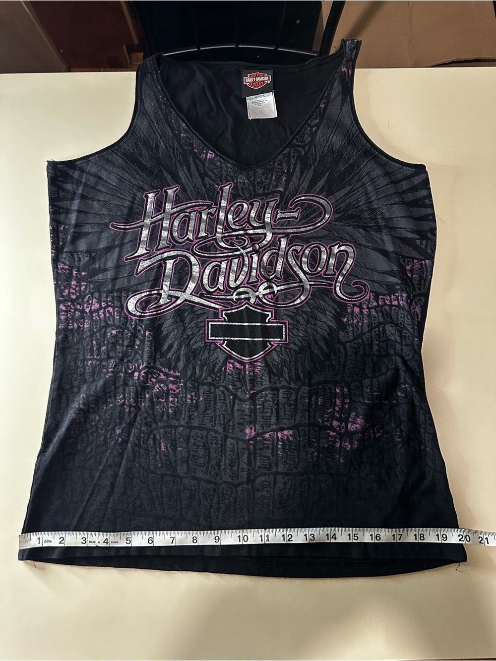 Harley-Davidson Black & Purple Logo Graphic Tank